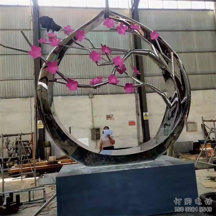 抽象梅花雕塑廠家 歐式小品 戶外不銹鋼梅花雕塑定做