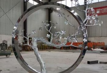 歐式梅花雕塑廠家 抽象擺件 現(xiàn)代不銹鋼梅花雕塑定做