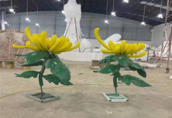 創意菊花雕塑廠家 烤漆小品 公園不銹鋼菊花雕塑廠