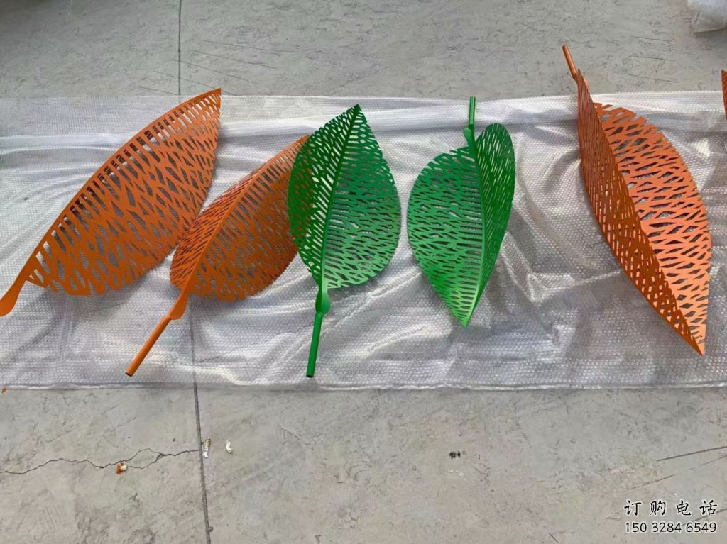 異形葉片雕塑廠家 現代公園小品 幾何不銹鋼葉片雕塑廠