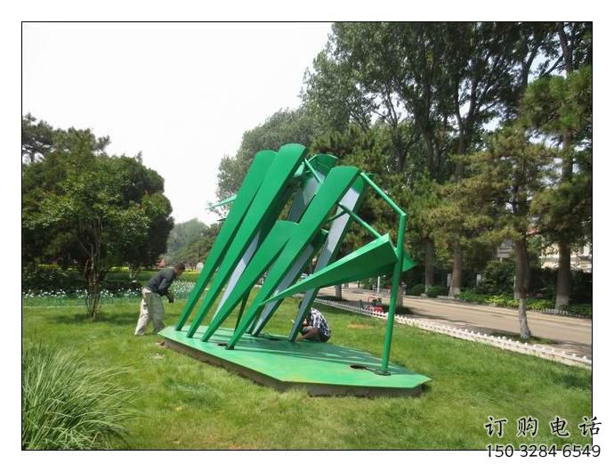 大型竹子雕塑廠家 鍛造烤漆小品 抽象不銹鋼竹子雕塑廠