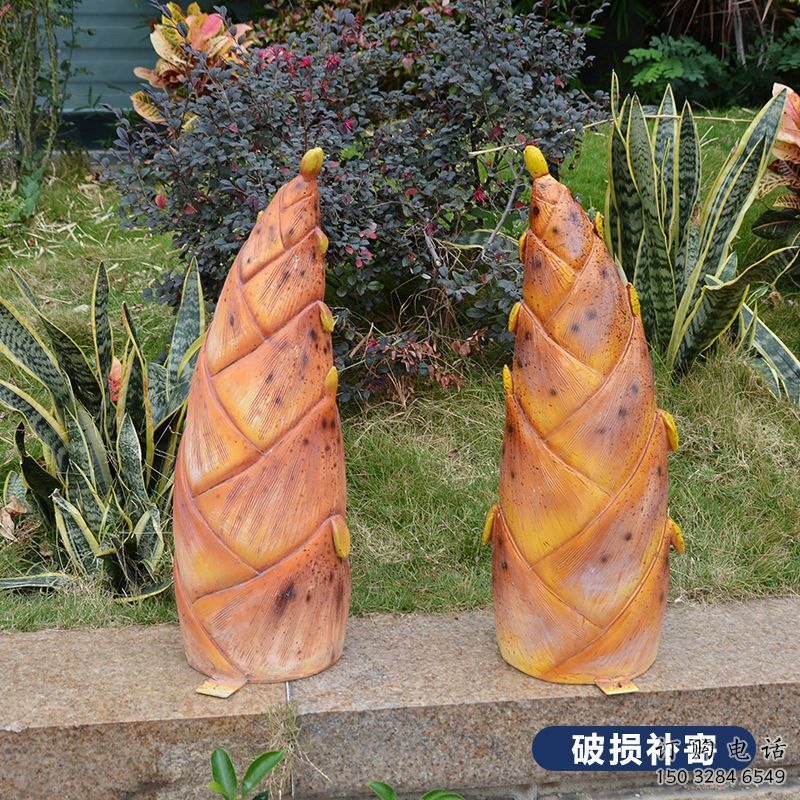 彩繪竹筍雕塑廠家 創意擺件 街頭不銹鋼竹筍雕塑廠
