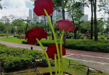 房地產(chǎn)玫瑰雕塑廠家 烤漆擺件 鍛造不銹鋼玫瑰雕塑廠