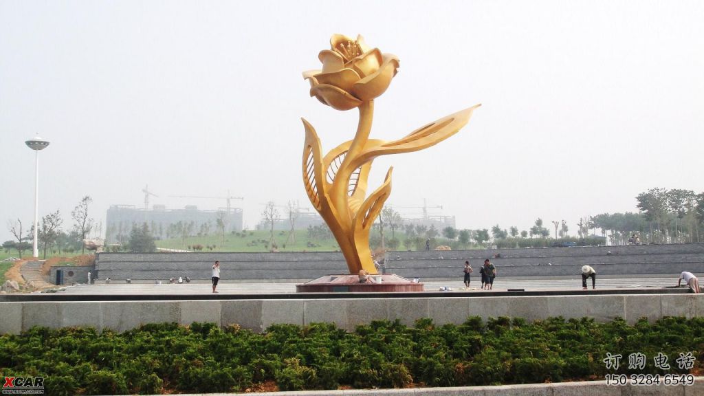 公園月季雕塑廠家 戶外擺件 抽象不銹鋼月季雕塑廠