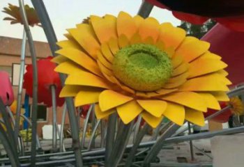 庭院太陽(yáng)花雕塑廠家 草地小品 鍛造不銹鋼太陽(yáng)花雕塑廠