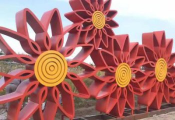 鏤空太陽花雕塑廠家 園林小品 戶外不銹鋼太陽花雕塑生產(chǎn)