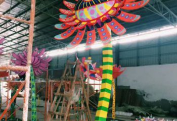 園林太陽花雕塑廠家 烤漆小品 中式不銹鋼太陽花雕塑廠