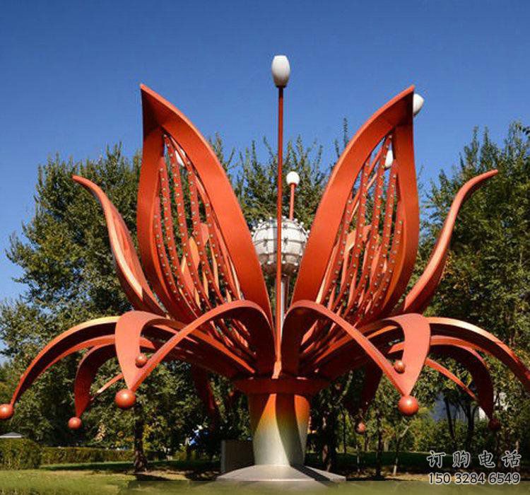 幾何花瓣雕塑廠家 公園小品 鏤空不銹鋼花瓣雕塑廠
