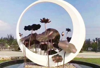 異形荷葉雕塑廠家 現(xiàn)代公園小品 仿古不銹鋼荷葉雕塑廠