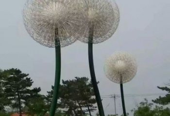 抽象蒲公英雕塑廠家 創意小品 現代不銹鋼蒲公英雕塑廠