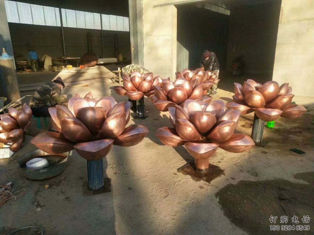 庭院水蓮雕塑廠家 草地小品 鍛造不銹鋼水蓮雕塑廠