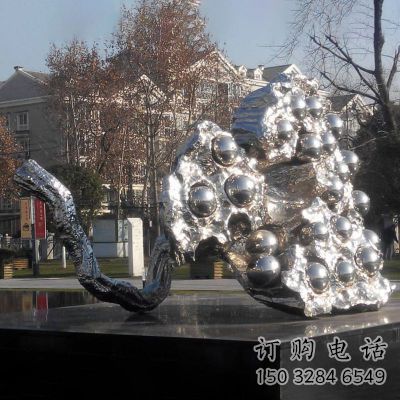 抽象蓮蓬雕塑廠家  公園小品 戶外不銹鋼蓮蓬雕塑制作