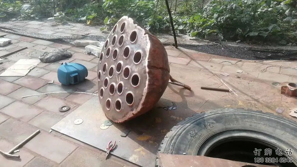 中式蓮蓬雕塑廠家 廣場異形小品 戶外不銹鋼蓮蓬雕塑生產