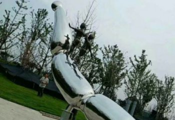 現代蓮藕雕塑廠家 大型別墅區擺件 抽象不銹鋼蓮藕雕塑廠