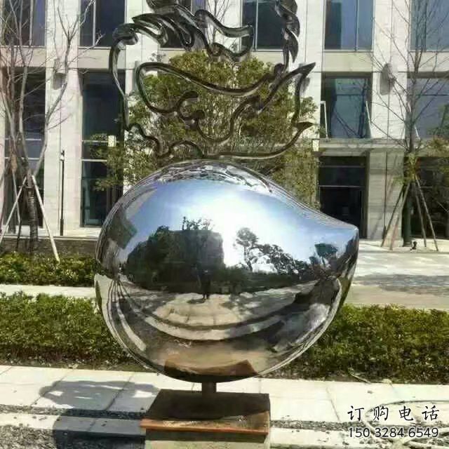 現代豆芽雕塑廠家 大型別墅區擺件 抽象不銹鋼豆芽雕塑廠