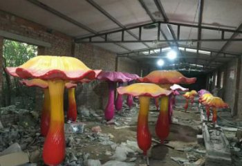 抽象蘑菇雕塑廠家 烤漆小品  異形不銹鋼蘑菇雕塑廠