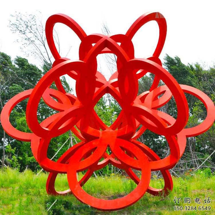 烤漆花環雕塑廠家 公園小品 戶外不銹鋼花環雕塑廠