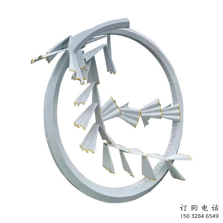 大型花環(huán)雕塑廠家 鍛造小品 創(chuàng)意不銹鋼花環(huán)雕塑廠