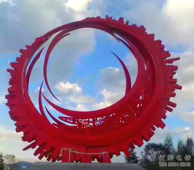 抽象花環雕塑廠家 烤漆公園小品  戶外不銹鋼花環雕塑廠