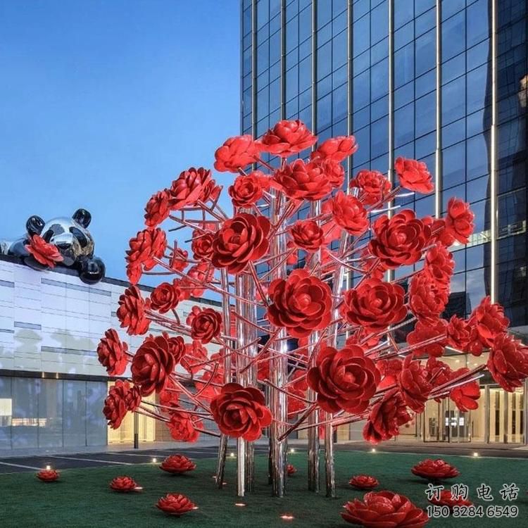 歐式花樹(shù)雕塑廠家 抽象擺件 大型不銹鋼花樹(shù)雕塑價(jià)格 