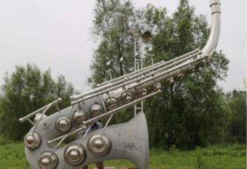 拉絲薩克斯雕塑廠家 鏤空創意擺件 別墅區不銹鋼薩克斯雕塑廠