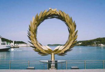 創(chuàng)意花環(huán)雕塑廠家 戶外現(xiàn)代小品 公園不銹鋼花環(huán)雕塑廠