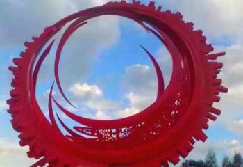 抽象花環雕塑廠家 烤漆公園小品  戶外不銹鋼花環雕塑廠