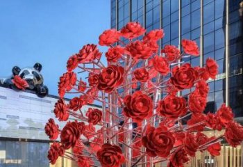 歐式花樹雕塑廠家 抽象擺件 大型不銹鋼花樹雕塑價格 