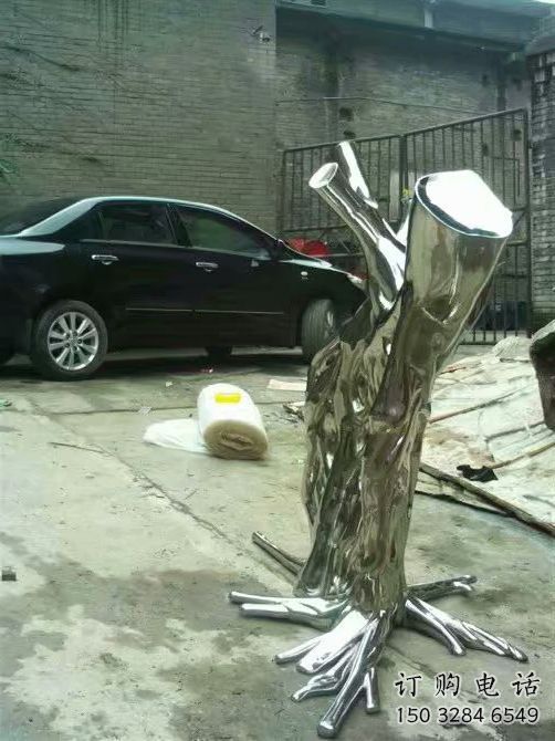 異形樹墩雕塑廠家 現代小品 公園不銹鋼樹墩雕塑加工