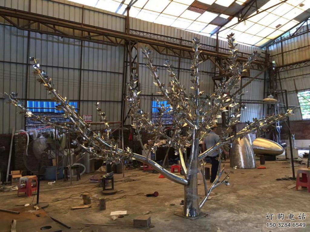 酒店樹雕塑廠家 現(xiàn)代小品 歐式不銹鋼樹雕塑廠
