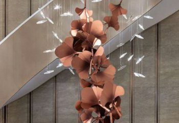 現(xiàn)代銀杏葉雕塑廠家 大型別墅區(qū)擺件 烤漆不銹鋼銀杏葉雕塑廠