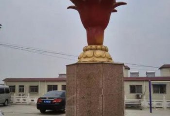 創(chuàng)意石榴花雕塑廠家 廣場小品 公園不銹鋼石榴花雕塑廠