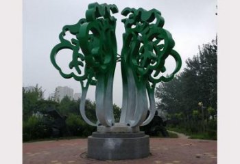 鏤空白菜雕塑廠家 園林小品 現代不銹鋼白菜雕塑廠