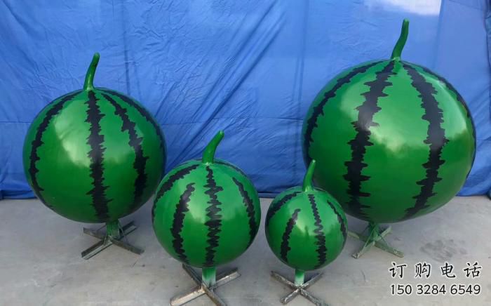 仿古西瓜雕塑廠家 草地小品 房地產(chǎn)不銹鋼西瓜雕塑廠