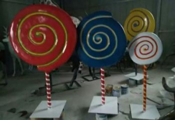 大型棒棒糖雕塑廠家 戶外小品 彩繪棒棒糖雕塑價(jià)格