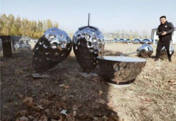 現(xiàn)代草莓雕塑廠家 大型擺件 仿真不銹鋼草莓雕塑廠