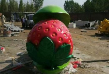 抽象草莓雕塑廠家 創(chuàng)意小品 戶外不銹鋼草莓雕塑廠