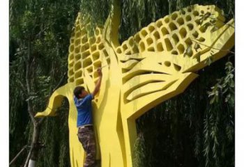 幾何玉米雕塑廠家 剪紙小品 鏤空玉米雕塑定做