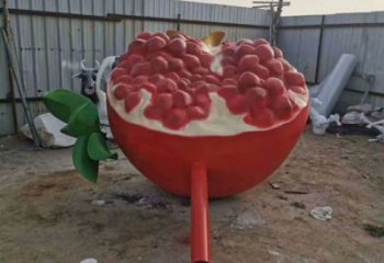 創意石榴雕塑廠家 烤漆小品 公園不銹鋼石榴雕塑廠