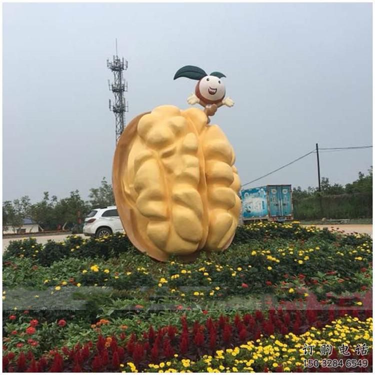 中式核桃雕塑廠家 公園小品 游樂場(chǎng)核桃雕塑廠