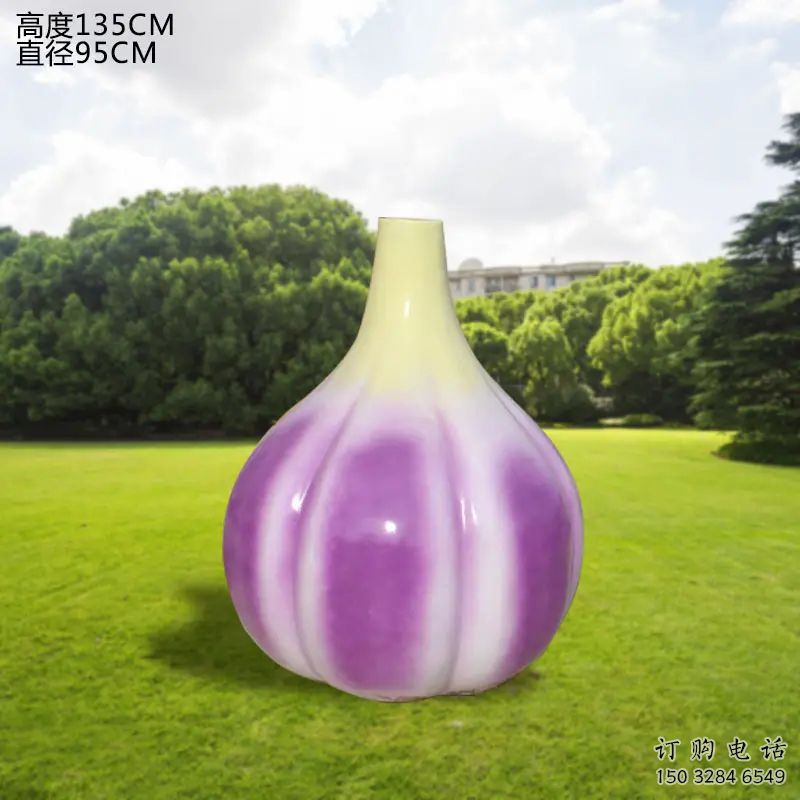 彩繪大蒜雕塑廠家 異形擺件 街頭大蒜雕塑價格