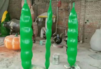 烤漆豆角雕塑廠家 公園小品 仿真豆角雕塑制作
