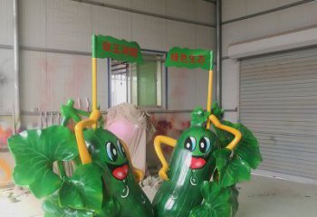 彩繪黃瓜雕塑廠家 仿真擺件 街頭黃瓜雕塑廠