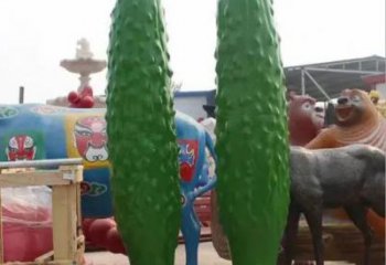 現(xiàn)代黃瓜雕塑廠家 大型別墅區(qū)擺件 大型黃瓜雕塑制作