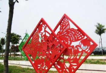 中式窗花雕塑廠家 鏤空小品 游樂場(chǎng)不銹鋼窗花雕塑廠