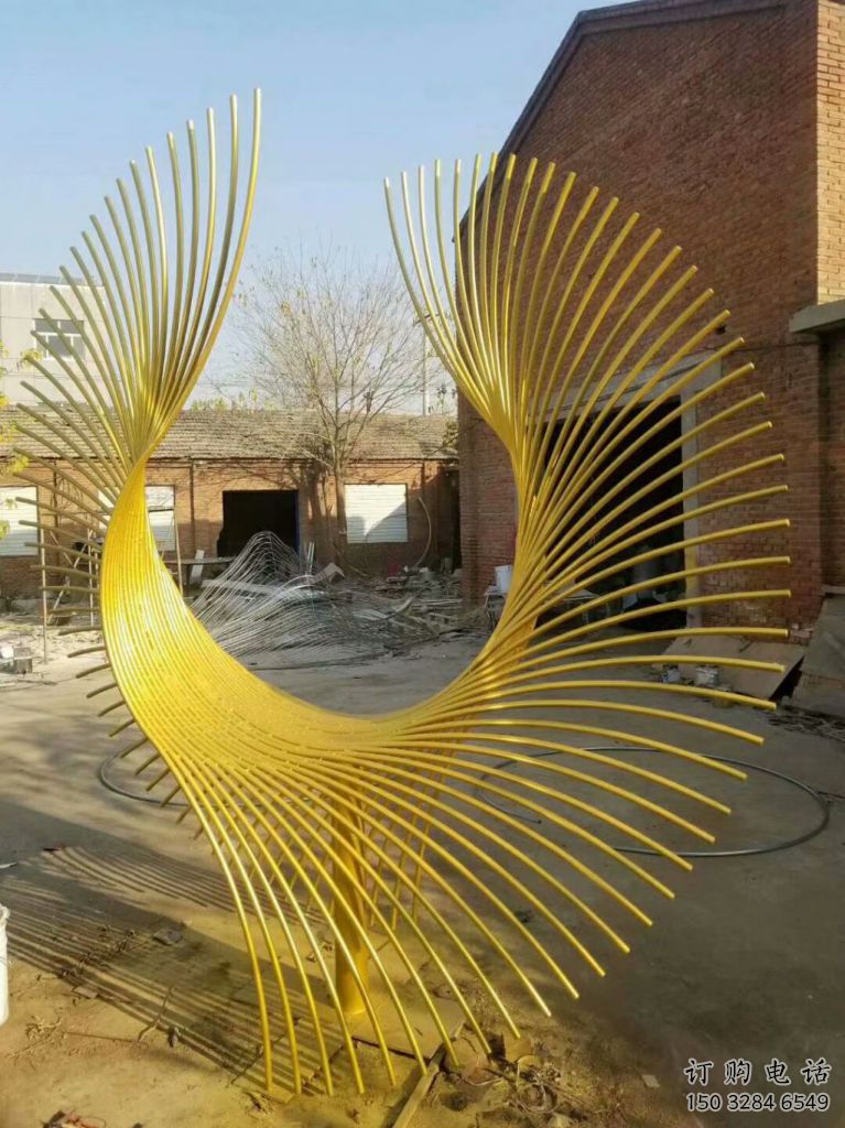 抽象鳳羽雕塑廠家 拉絲小品 戶(hù)外不銹鋼鳳羽雕塑廠