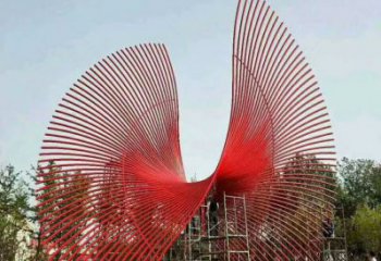 烤漆鳳羽雕塑廠家 鋼管小品 戶外不銹鋼鳳羽雕塑定做