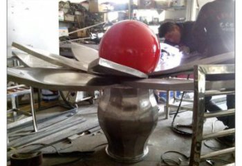 公園并蒂蓮雕塑廠家 戶外擺件 創(chuàng)意不銹鋼并蒂蓮雕塑定制