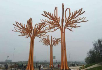 現(xiàn)代搖錢樹雕塑廠家 大型別墅區(qū)擺件 烤漆不銹鋼搖錢樹雕塑廠