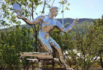 體育工人雕塑廠家 運動小品 公園不銹鋼工人雕塑廠